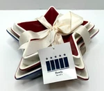 Kohls Patriotic Nesting Star Shaped Ceramic Bowls--set Of 3--NEW. Fixed Price $24.99.