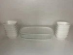 (lot Of 17) Alessi For Delta Oblong Plates And Dipping Bowls 044207702 White. Fixed Price $80.00.