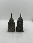 Pair Of Godinger Empire State And Chrysler Building Salt Pepper Shakers Euc. Fixed Price $35.07.