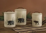 Rustic Retreat Canister SET/3 Kitchen Containers Ceramic Stoneware Bear Park. Fixed Price $121.51.