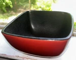 Stoneware 5 3/4" Square Soup/cereal Bowl Red & Black No Label. Fixed Price $24.00.