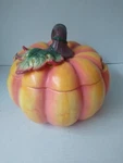 Lillian Vernon Pumpkin Soup Tureen, Ladle. Fixed Price $24.99.