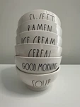 Rae Dunn Ramen Ice Cream Soup Cereal Bowls 6 Designs White Set Of All New!. Fixed Price $42.00.