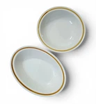 Mountain Wood Trellis Blossom Serving Vegetable Bowls Round & Oval 2PC Stoneware. Fixed Price $22.99.
