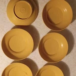 6 Tupperware 890-41 Solid Yellow Plastic Round Bowls. Fixed Price $20.00.