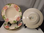 4X Franciscan Desert Rose 9" Rim Soup Bowls, England Johnson Bros, New W/tags. Fixed Price $50.00.