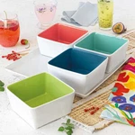 Overandback, 5-PC "summertime" Serving Square Platter Tray + Bowl Set. Fixed Price $45.00.