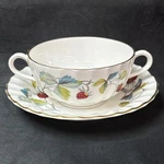 Royal Worcester Strawberry Fair (gold Trim) Cream Soup And Saucer. Fixed Price $27.25.