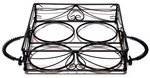 Square Wrought Iron Kitchen Condiment Caddy Server Twisted Wire Handles Holds 4. Fixed Price $16.00.