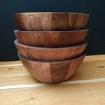Teak Wood Salad Bowls Lot Of 4 7"X3" Macy's The Cellar. Fixed Price $13.95.