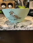 2021 Spectrum Designz Inhomestylez Serving Bowls Aqua Bird 7 Stoneware 9109. Fixed Price $49.00.