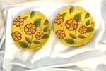 Temp-tations By Tara Poppy Passions Set Of 2 Scalloped Dessert Plates. Yellow!. Fixed Price $7.98.