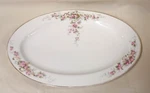 Vintage Paul Muller MUE39 Pink Roses, Tan Scrolls Lorenz Hutshenreuther Platter. Fixed Price $40.00.