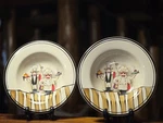 Set Of 2 Hd Designs Le Chef 9.75" Hand Painted Italian Pasta/soup Bowls Ceramic. Fixed Price $34.95.