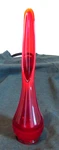 Vintage L. E. Smith Amberina Red Swung Vase 10 1/4" Top 5 1/2" Glows. Fixed Price $99.00.
