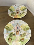 2 Tabletops Cottage Our House Soup Salad 9" Bowl Hand Painted Scalloped Edge. Fixed Price $19.00.