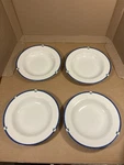Vintage Mikasa Cayman (pattern L5560) 8.5 Rimmed Soup Bowls Set Of 4. Fixed Price $25.00.