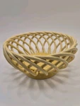 Home Porcelain Pottery Open Weave Lattice Basket Bread Muffin Fruit Yellow Bowl. Fixed Price $17.56.