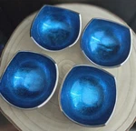 Impulse! Tahiti Aluminum Bowls Set Of 4 Aqua Foil Classic Indoor Decor India. Fixed Price $23.00.
