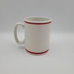 1980'S Stoneware Vtg Pfaltzgraff Maxim Coffee Mug 10-002 Usa Red Retro Stripe 4". Fixed Price $13.99.