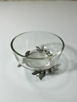Vagabond House Pewter Base Glass Bowl, Leaf/berry Design. Fixed Price $27.00.