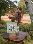 Vtg Hanna Handiworks Green Distressed Wooden Box/basket With Handle 10X15X3.5. Fixed Price $28.00.