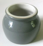 Vintage Hall Usa Art Deco 2-3/4" Gray Bean Pot Restaurant Ware. Fixed Price $12.95.