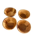 Lipper International Round Wood Salad Bowl Made Thailand Set Of 4 Read. Fixed Price $28.00.