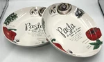 2 Large White Porcelain Pasta Serving Bowl Vegetable And Herb Pattern Kloc 11. Fixed Price $47.47.