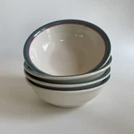 Set Of 4 Pfaltzgraff Juniper 6" Soup Or Cereal Bowls; Marked Usa; Mauve & Green. Fixed Price $14.99.