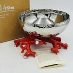 Michael Aram Coral Reef Bowl 6.5" Red Base Silver Stainless Steel Ocean Footed. Fixed Price $159.99.