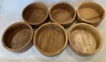 Monkey Pod Set Of Six Wooden Bowls 5.5" Salad Snack. Fixed Price $6.49.