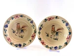 Gibson HMQ42 Rooster Cereal Bowls Set Of Hand Painted Country Farmhouse. Fixed Price $28.00.