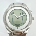 Men's Unique Fossil Big Stick Figure Silver Watch JR-8195 Needs Battery. Fixed Price $129.95.