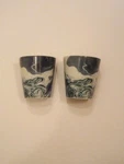 Lot Of Ikea Cups -made In Poland-blue Waves, Fluid DESIGN-RARE-#23102. Fixed Price $59.99.