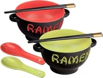 World Market Japanese Ceramic Ramen Bowl Set Of 2 - Noodle With Soup Spoon. Fixed Price $34.99.