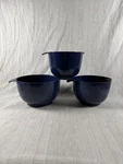 Dansk Nesting Set Of 3 Mixing Bowls Pour Spout Non-slip Base Navy Blue Melamine. Fixed Price $39.95.