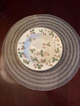 Wedgwood Wild Strawberry Soup Bowl 8" Bone Chna Made In England -22K Gold Rim. Fixed Price $24.00.