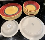 Royal Norfolk Hand Painted Coupe Mambo Dinner Plates Bowls- Serves 8. Fixed Price $225.00.