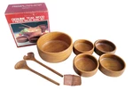 Vintage Gailstyn-sutton 1983 7-PIECE Teak Wood Salad Bowl Set. Fixed Price $22.95.