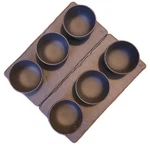 Revol Basalt Collection, 9-3/4-INCH Slate Tray With Mini 2.75OZ Bowls, Set. Fixed Price $90.57.
