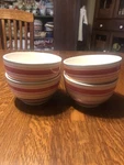 Gibson Multi Stripe Cereal /soup/ice Cream Bowls 5 1/2 Inches (4). Fixed Price $11.00.
