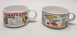 Vintage Soup Tomato Recipe Mug Set Ceramic Farmhouse Kitchen Two Bowls. Fixed Price $15.99.