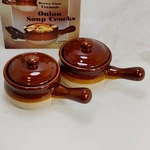 Traditional Style Ceramic 15-OUNCE French Onion Soup Crocks With Lids. Fixed Price $24.99.