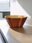 Pampered Chef Mcm Smooth Acacia Wood Salad Serving Fruit Bowl 10" Discontinued. Fixed Price $34.99.