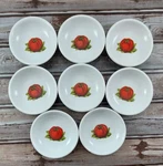 8) Vintage 2003 California Pantry Tomato Olive Oil Sauce Dipping Bowls - 3.75". Fixed Price $17.99.