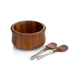 Nambe Nara Salad With Servers 3-PC Set Wooden Bowls Servi.... Fixed Price $131.31.