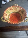 Italica Ars Italy Painted Serving Bowl Tuscan Floral Handled Ceramic Dish. Fixed Price $73.15.