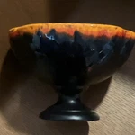 Royal Haeger RG-114 Dish, Vintage Ceramic Black Mystique With Orange Drip Usa. Fixed Price $75.00.