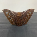 Vintage Yugoslavia Wood Carved 7" Wedding Cup Bowl Detailed Hand Viking. Fixed Price $35.99.